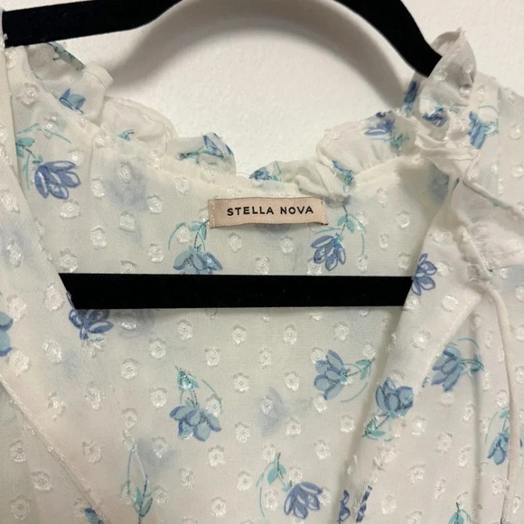 NWOT $299 STELLA NOVA Barbara Floral Ruffled Tiered Midi Dress - Cottagecore - Picture 7 of 10